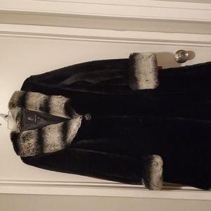 Rachel Zoe soft fur collar and cuffs